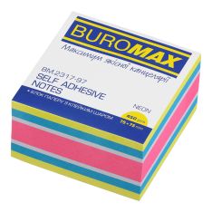 Блок для нотаток з клейким шаром Buromax 75х75 мм 450 аркушів BM.2317-97
