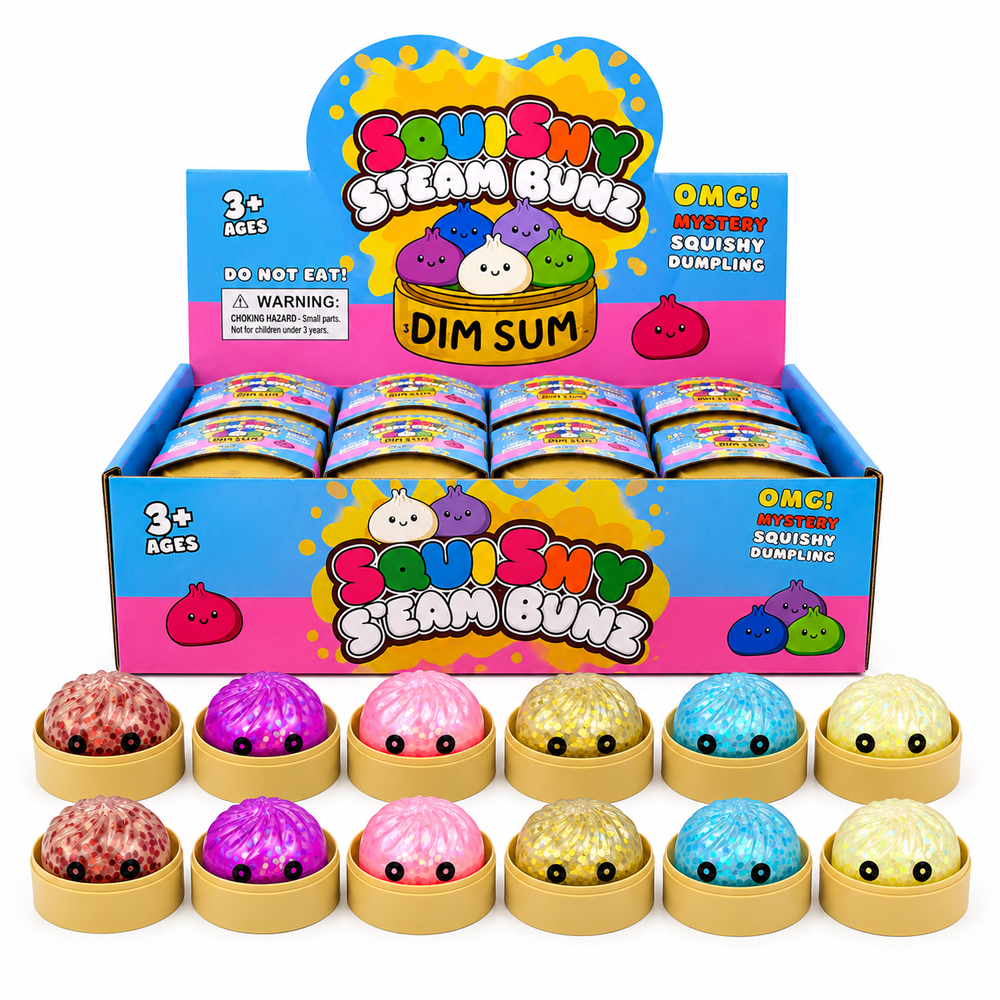 Іграшка-антистрес cквіш пельмень (Squishy Dumpling) 5,5 см глітер з орбізами #404 (24/288)