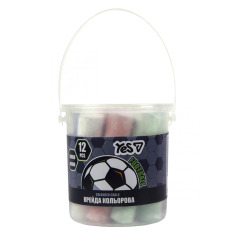 Крейда кольорова Yes Football JUMBO 12 штук у відрі 400565