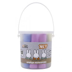Крейда кольорова Yes Miffy JUMBO 12 штук у відрі 400566