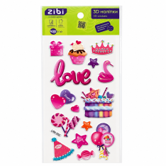 3D наліпки ZiBi Happy Birthday Love 18 см KIDS Line ZB.63350