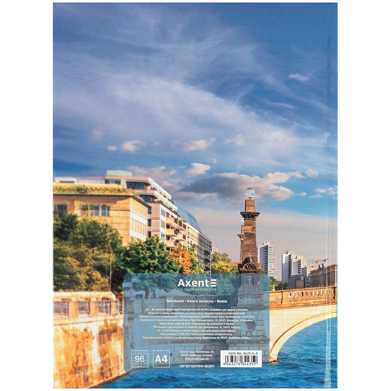 Книга записна Axent City Berlin А4 203х273 мм 96 аркушів, клітинка 8425-6-A. Фото 5
