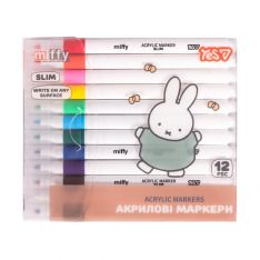 Маркери акрилові Yes Miffy 12 кольорів у PET пакуванні 650626