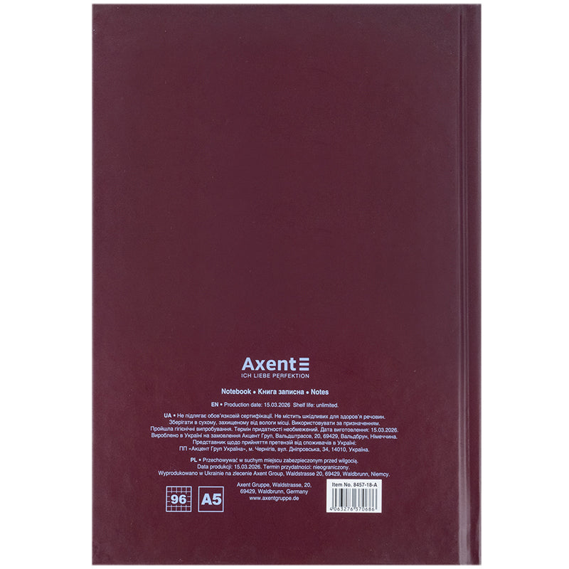 Книга записна Axent Create 8457-18-A, А5, 96 аркушів, клітинка, тверда обкладинка. Фото 5