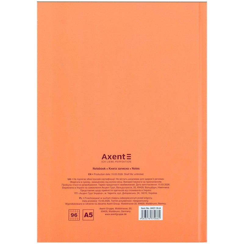 Книга записна Axent Do more 8457-16-A, А5, 96 аркушів, клітинка, тверда обкладинка. Фото 5