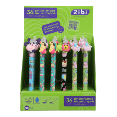 Ручка ZiBi пиши-стирай SILLY CATS 0.5 мм синя KIDS Line ZB.22155