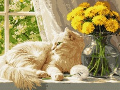 Картина за номерами Ideyka. Муркотливе сонце 30х40см