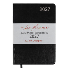 Щоденник діловий Leo Planner City A5 датований 2027 твердий чорний 368 сторінок 252754