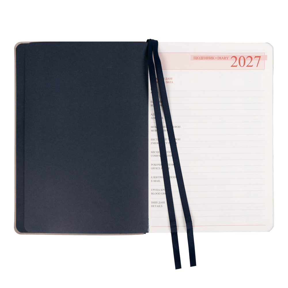 Щоденник діловий Leo Planner Clarity А5 датований 2027 м'який сірий 368 сторінок 252780. Фото 4