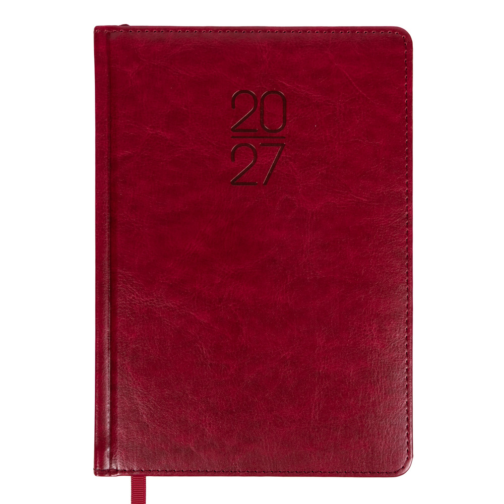 Щоденник діловий Leo Planner Vector A5 датований 2027 твердий бордовий 368 сторінок 252757