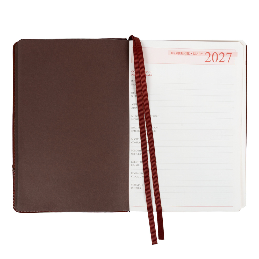 Щоденник діловий Leo Planner Whisky A5 датований 2027 твердий коричневий 368 сторінок 252756. Фото 6