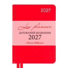 Щоденник діловий Leo Planner City А6 датований 2027 твердий червоний 352 сторінки 252762