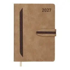 Щоденник датований 2027 Buromax Range А5 зі штучної шкіри та поролону 336 сторінок світло-коричневий BM.211001-18