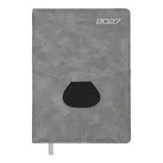 Щоденник датований 2027 Buromax Onyx А5 зі штучної шкіри та поролону 336 сторінок сірий BM.211003-09