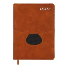 Щоденник датований 2027 Buromax Onyx А5 зі штучної шкіри та поролону 336 сторінок мідний BM.211003-33