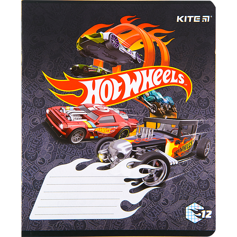 Зошит шкільний Kite Hot Wheels 12 аркушів, клітинка HW22-232. Фото 2