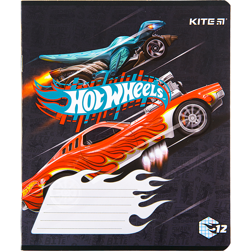 Зошит шкільний Kite Hot Wheels 12 аркушів, клітинка HW22-232. Фото 8