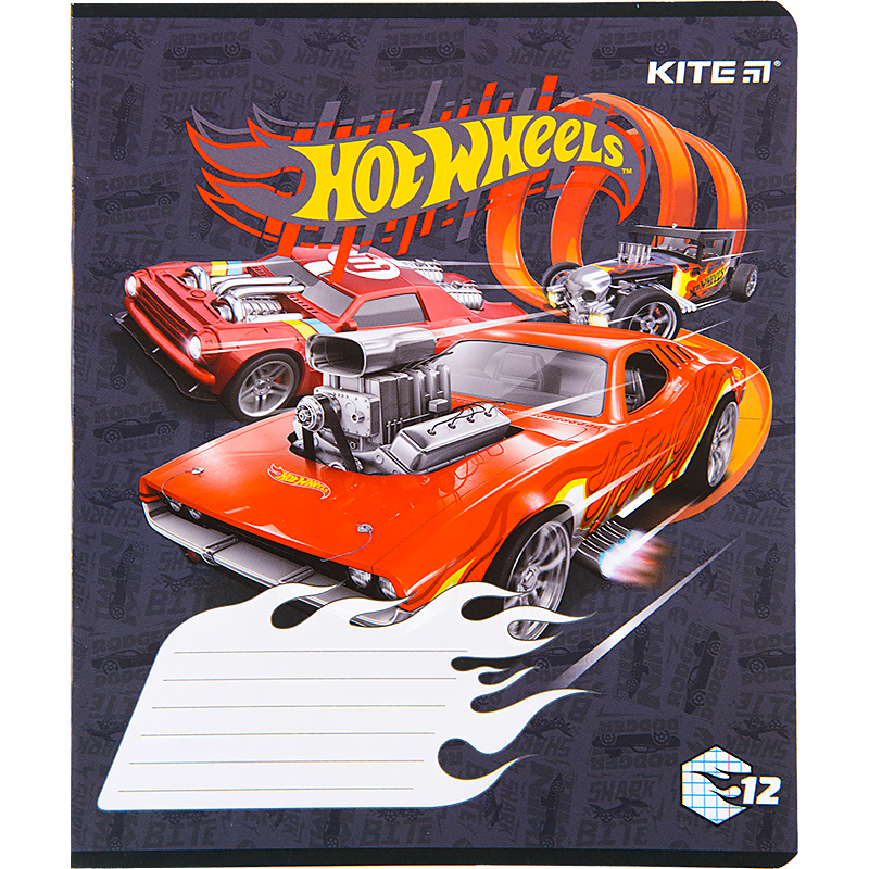 Зошит шкільний Kite Hot Wheels 12 аркушів, клітинка HW22-232. Фото 10