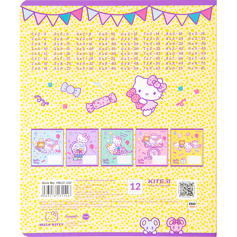 Зошит шкільний Kite Hello Kitty 12 аркушів, клітинка HK22-232. Фото 3
