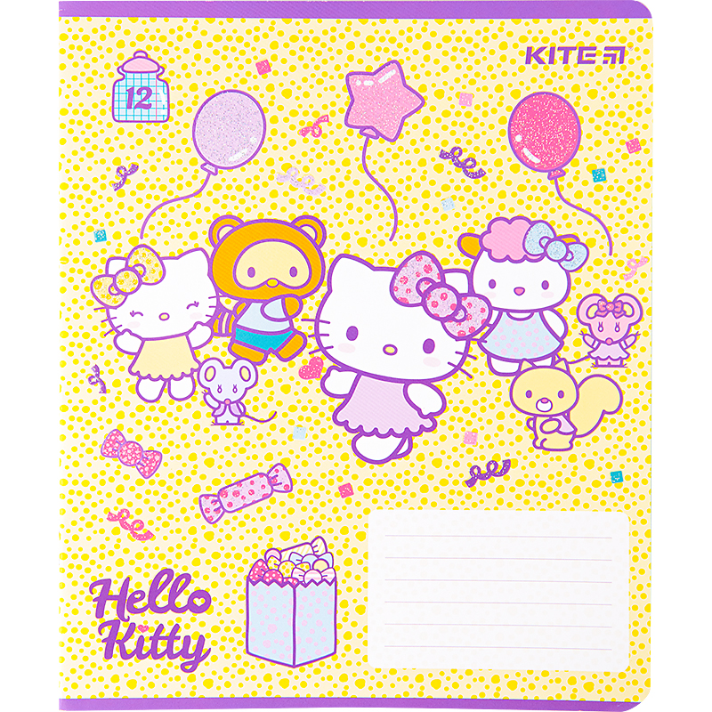 Зошит шкільний Kite Hello Kitty 12 аркушів, клітинка HK22-232. Фото 2