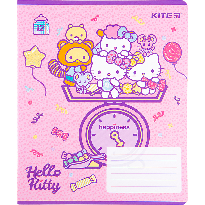 Зошит шкільний Kite Hello Kitty 12 аркушів, клітинка HK22-232. Фото 10
