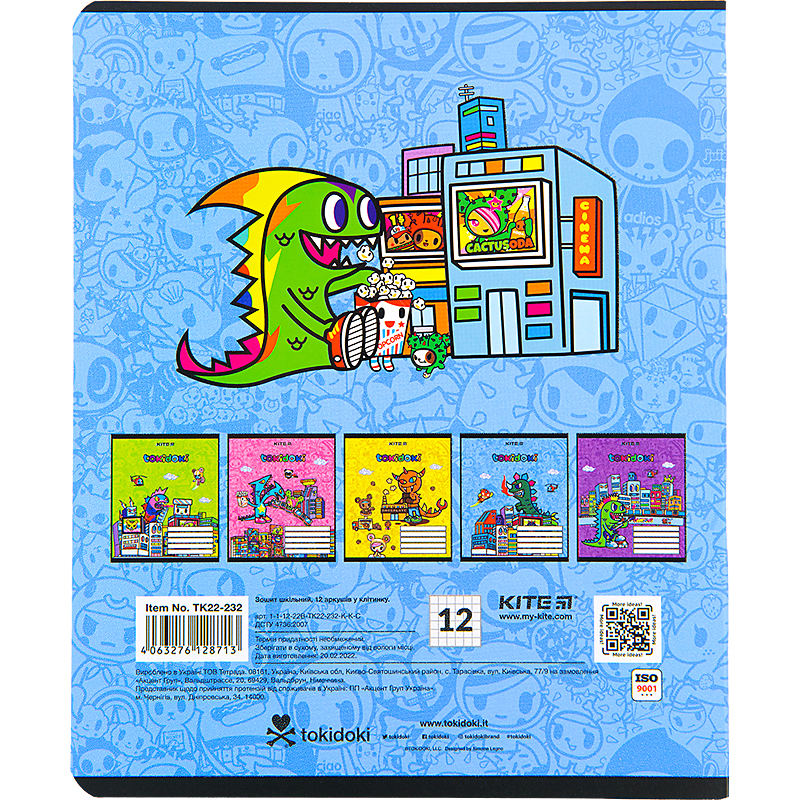 Зошит шкільний Kite tokidoki 12 аркушів, клітинка TK22-232. Фото 13