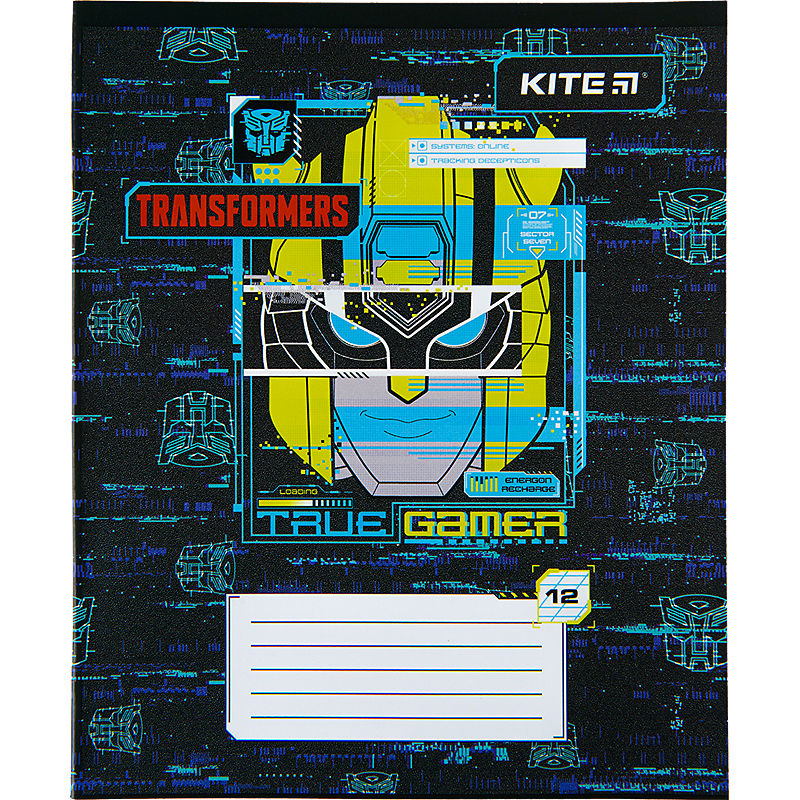 Зошит шкільний Kite Transformers 12 аркушів, коса лінія TF22-235. Фото 7