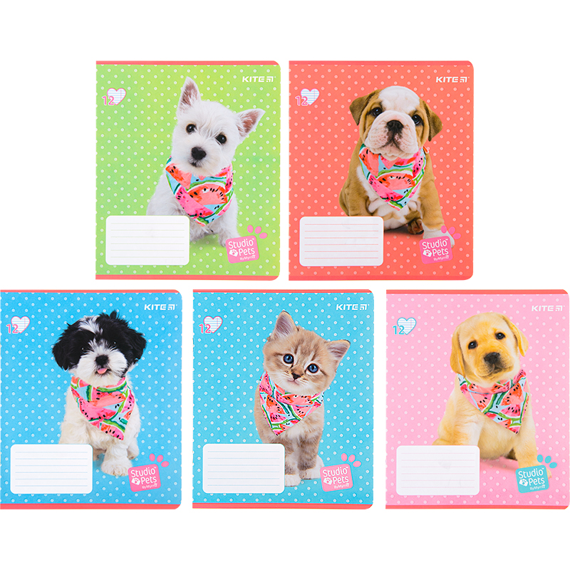 Зошит шкільний Kite Studio Pets 12 аркушів, лінія SP22-234