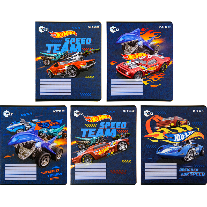 Зошит шкільний Kite Hot Wheels 12 аркушів, лінія HW22-234