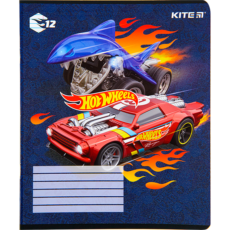 Зошит шкільний Kite Hot Wheels 12 аркушів, лінія HW22-234. Фото 6