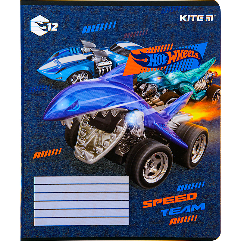 Зошит шкільний Kite Hot Wheels 12 аркушів, лінія HW22-234. Фото 7