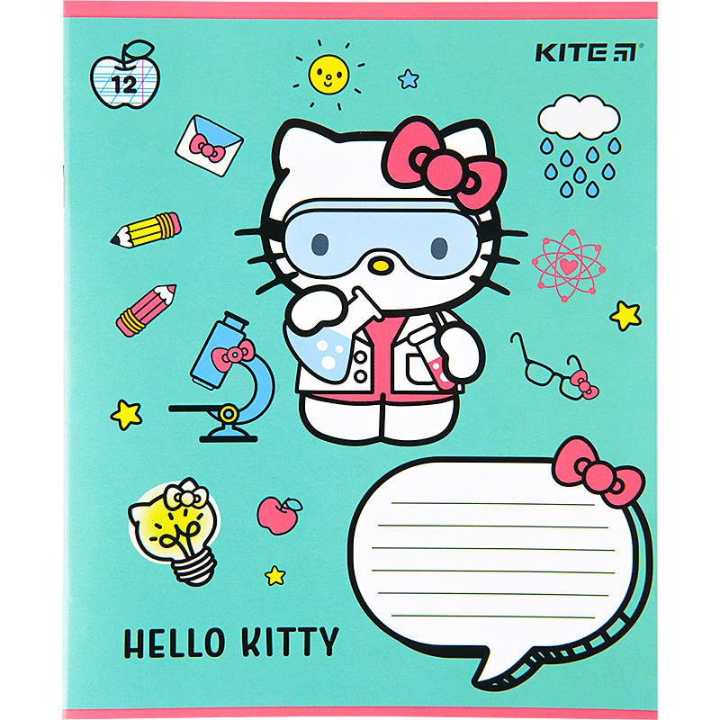 Зошит шкільний Kite Hello Kitty 12 аркушів, коса лінія HK22-235. Фото 2