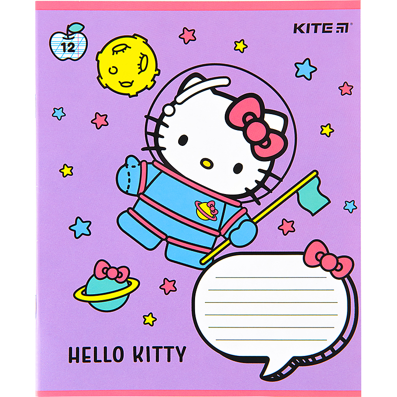 Зошит шкільний Kite Hello Kitty 12 аркушів, коса лінія HK22-235. Фото 6