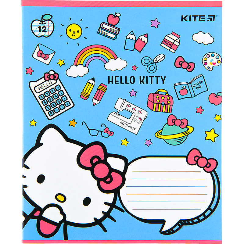 Зошит шкільний Kite Hello Kitty 12 аркушів, коса лінія HK22-235. Фото 10