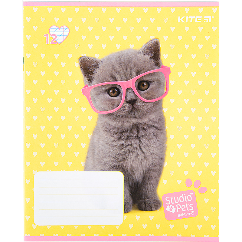 Зошит шкільний Kite Studio Pets 12 аркушів, коса лінія SP22-235. Фото 2