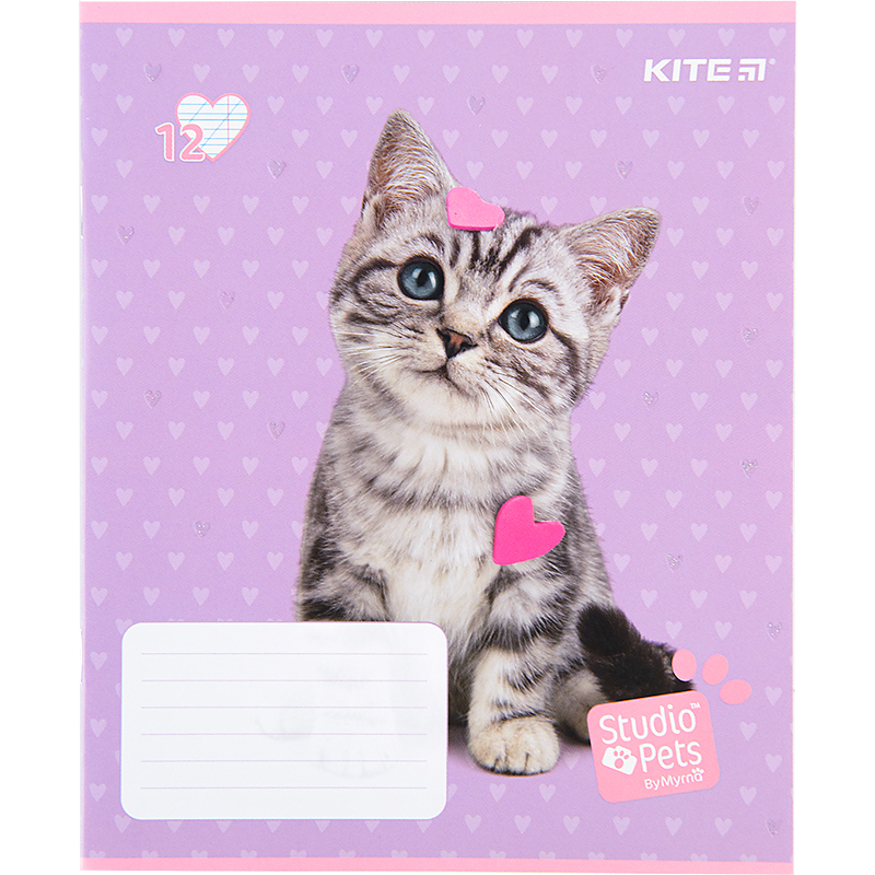 Зошит шкільний Kite Studio Pets 12 аркушів, коса лінія SP22-235. Фото 8