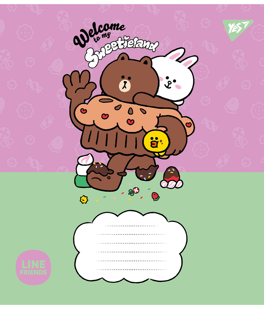 Зошит шкільний Yes Line Friends. Sweetieland А5 12 аркушів клітинка 766921. Фото 5