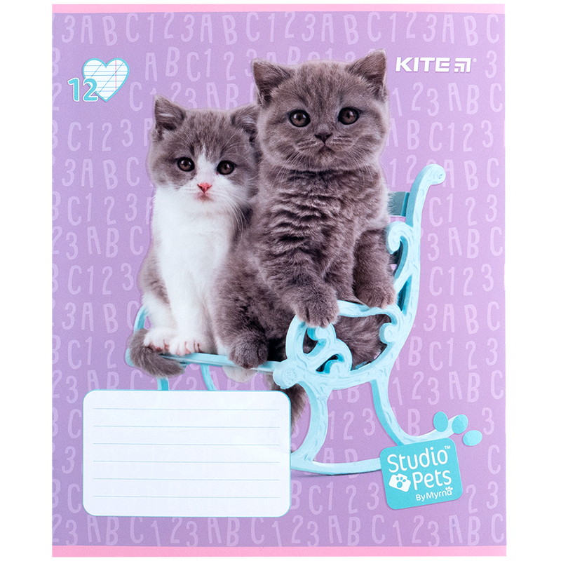 Зошит шкільний Kite Studio Pets 12 аркушів, коса лінія SP24-235. Фото 5