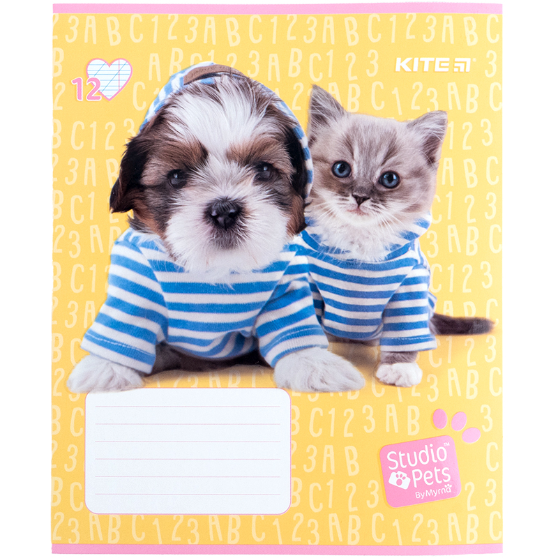 Зошит шкільний Kite Studio Pets 12 аркушів, коса лінія SP24-235. Фото 9
