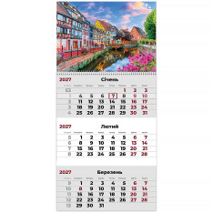 Календар настінний квартальний 2027 Axent Romantic 3 8801-27-15-A, 1 пружина