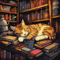 Картина за номерами Ideyka. Пухнастий книголюб 40х40см