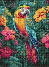 Алмазна мозаїка Ideyka. Тропічний птах 30x40см