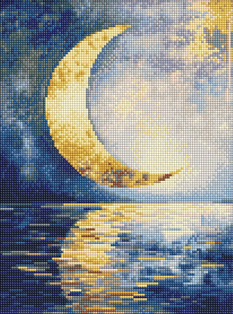Алмазна мозаїка Ideyka. Відбиток місяця 30x40см