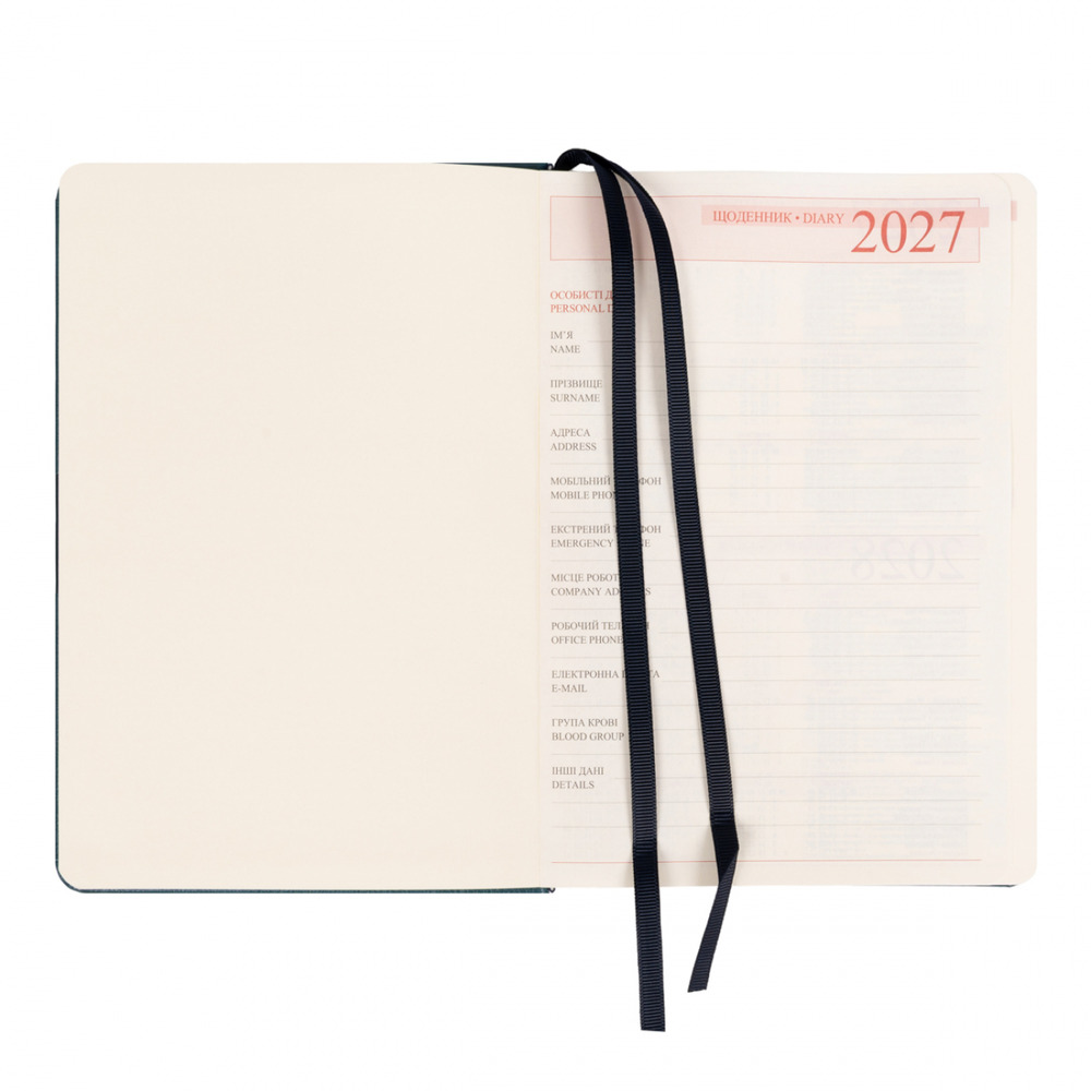 Щоденник діловий Leo Planner Persona A5 датований 2027 твердий смарагдовий 368 сторінок 252749. Фото 4