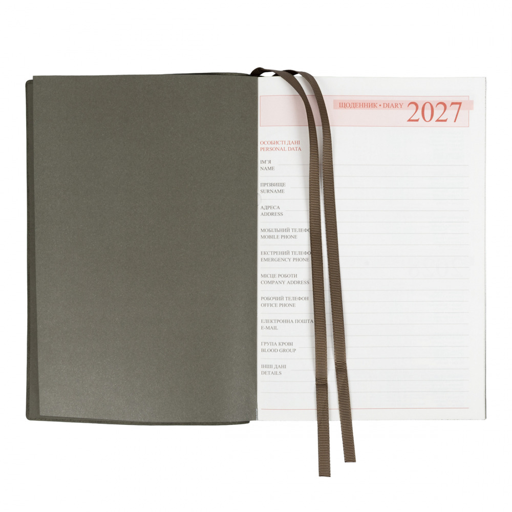Щоденник діловий Leo Planner Velvet А5 датований 2027 м'який темно-зелений 368 сторінок 252721. Фото 5