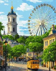 Картина за номерами Ideyka. Колесо і дзвіниця 40х50см