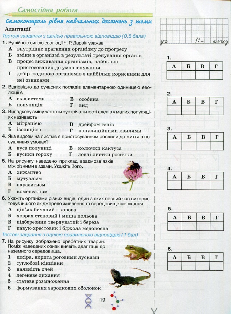 Школяр Робочий зошит з біології учня 11 класу О.А. Андерсон, М.А. Вихренко. Фото 11