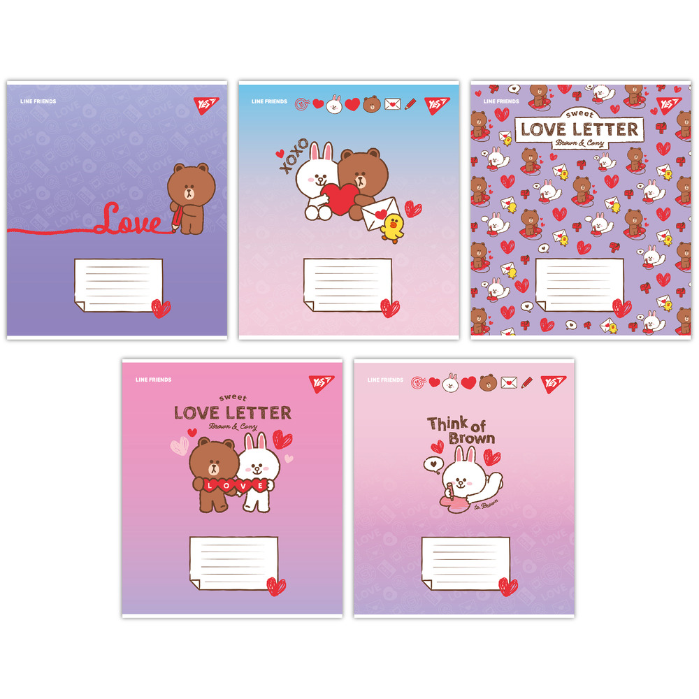 Зошит шкільний Yes Line Friends 12 аркушів клітинка 766920