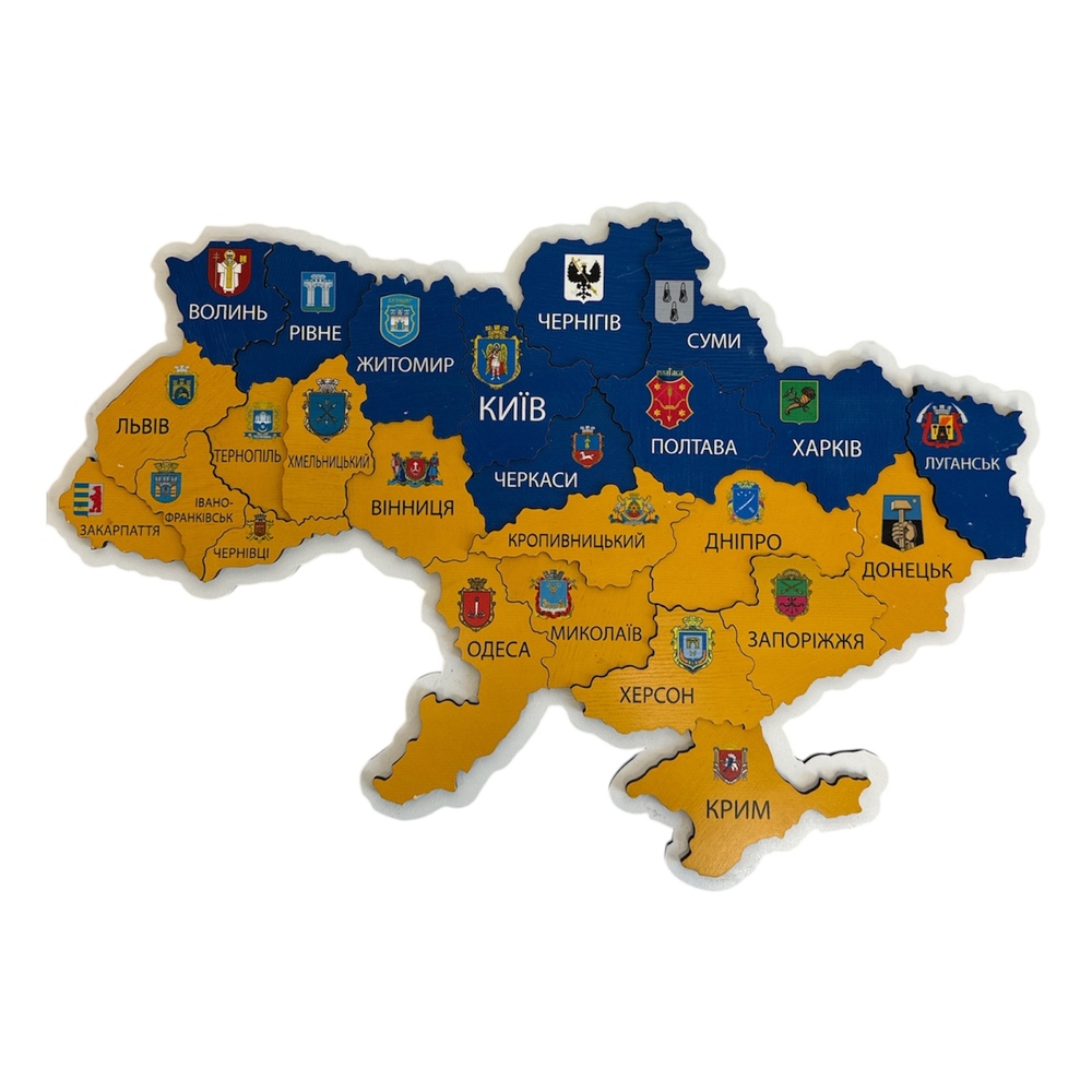 Карта України 50*35 дерево кольорова