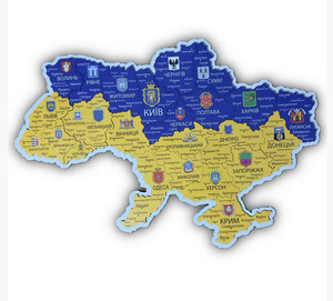 Карта України 100*70 кольорова